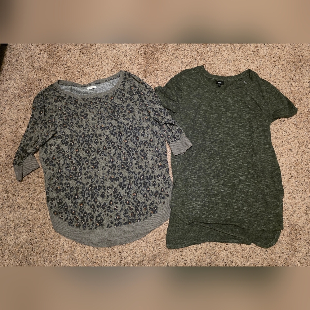 XXL Maurices Green Cheetah and Mossimo XXL Short Sleeve Sweaters